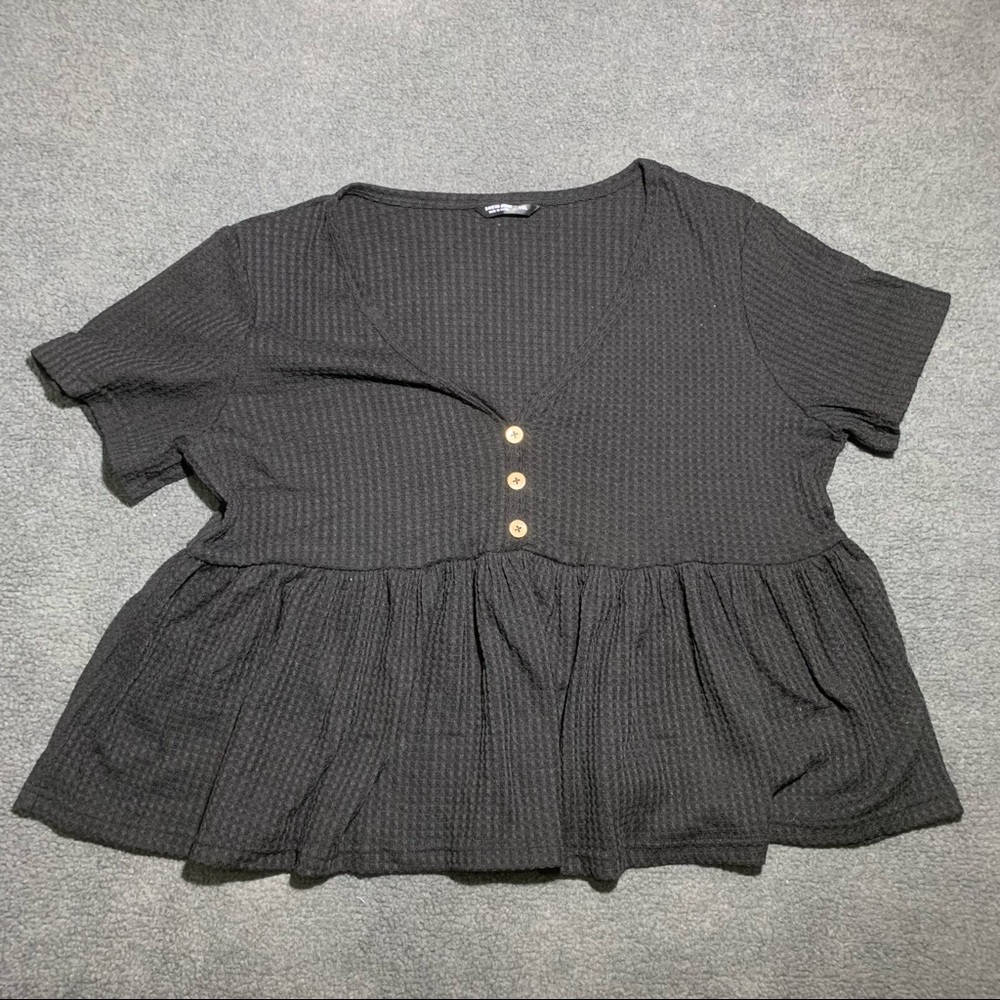 Shein Curve Womens Black Lace Shirt Top Swim Size XL
